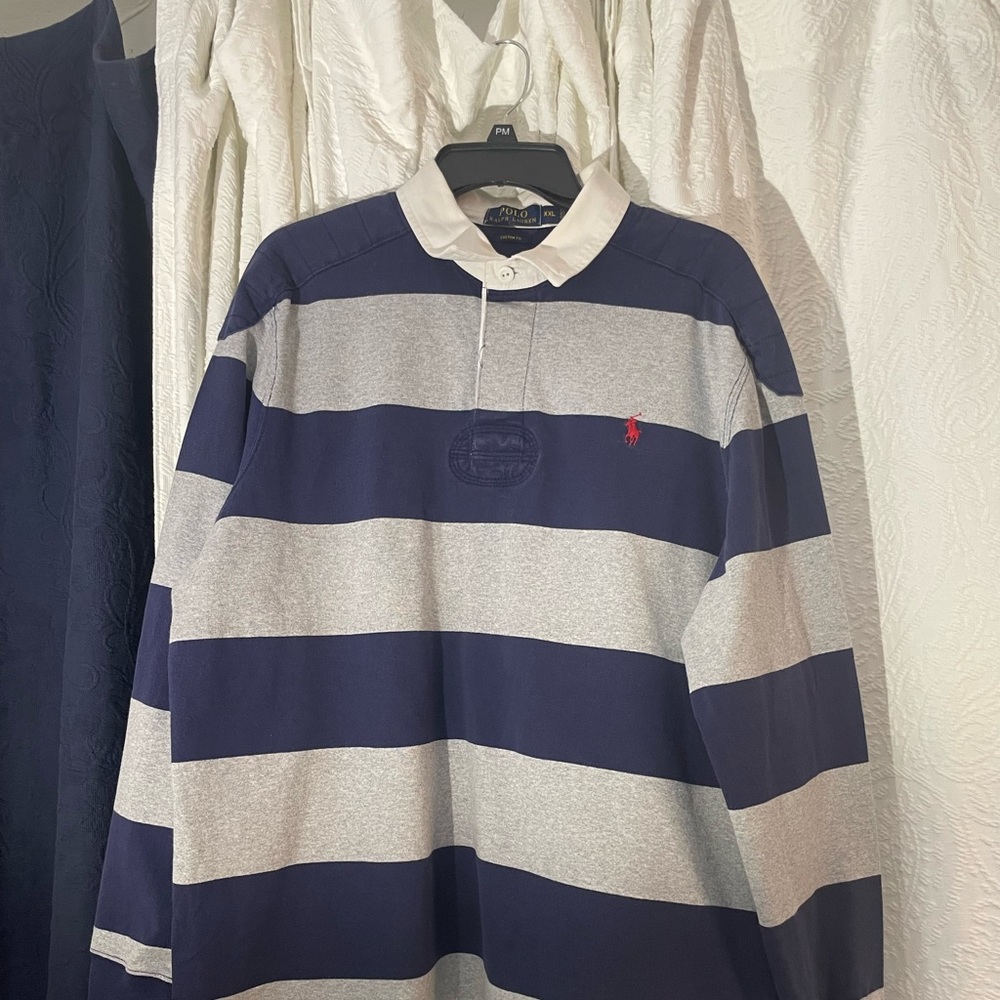 Mens Longsleeve Rugby Polo Shirt